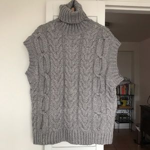 Zara Grey Turtleneck Knit Vest